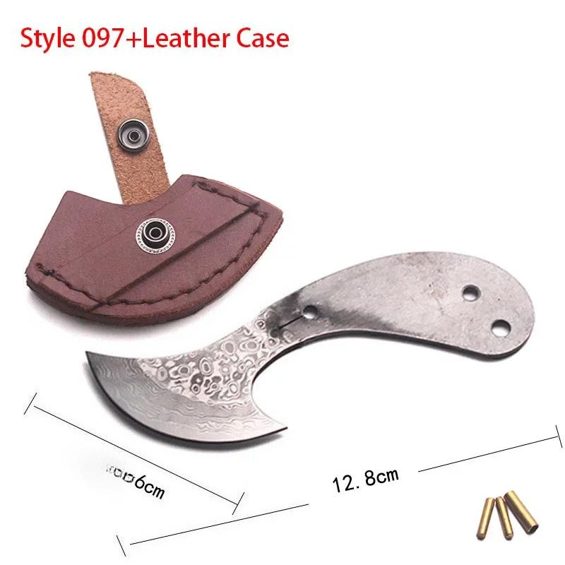 Dropship Axe Blade Fixed Blade Knife Blank Damascus Steel DIY Semi-finished Knife Tool Parts Accessories