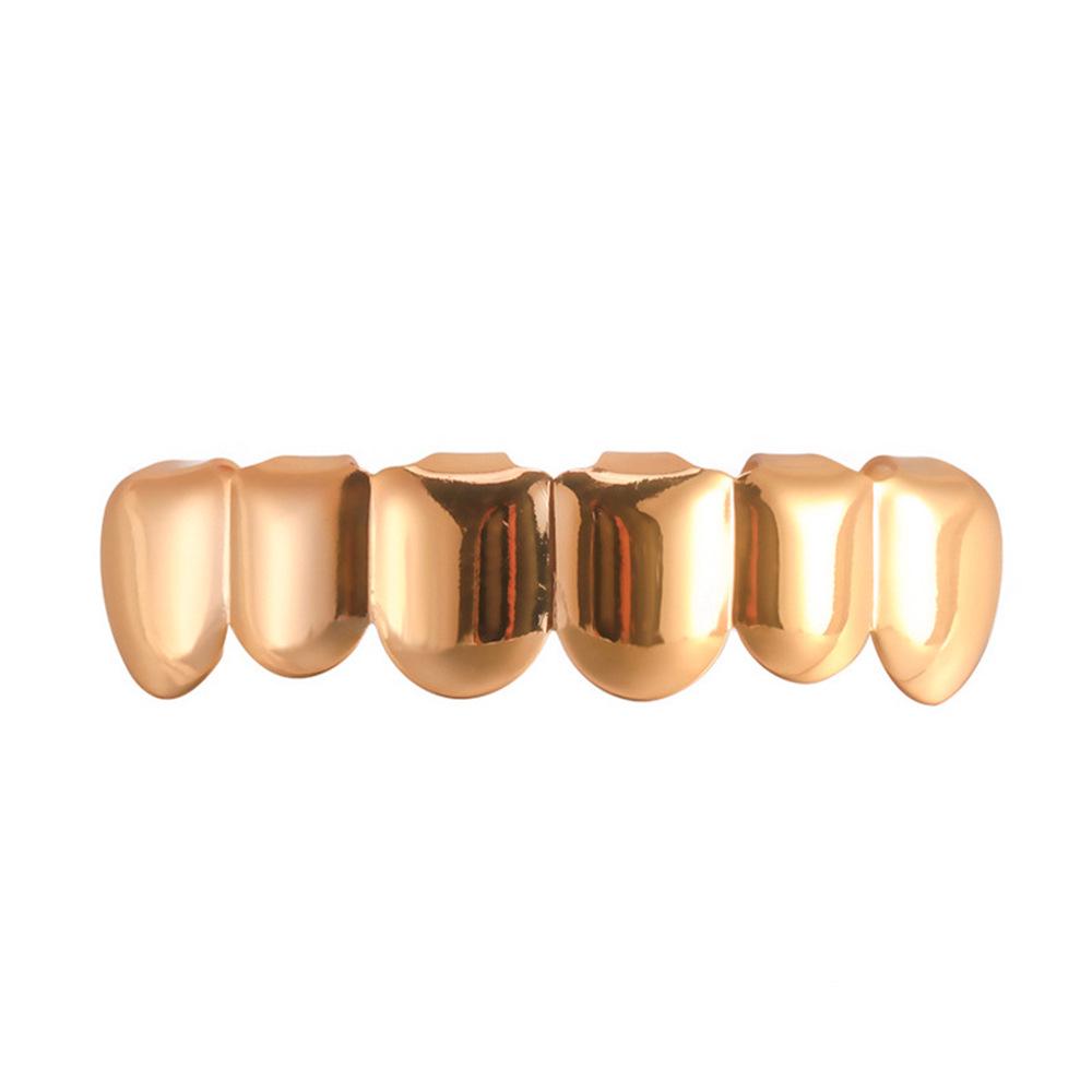 Позолоченные медью Hip Hop Grillz с твиловым узором - Набор на верхние и нижние зубы, Европейский бестселлер