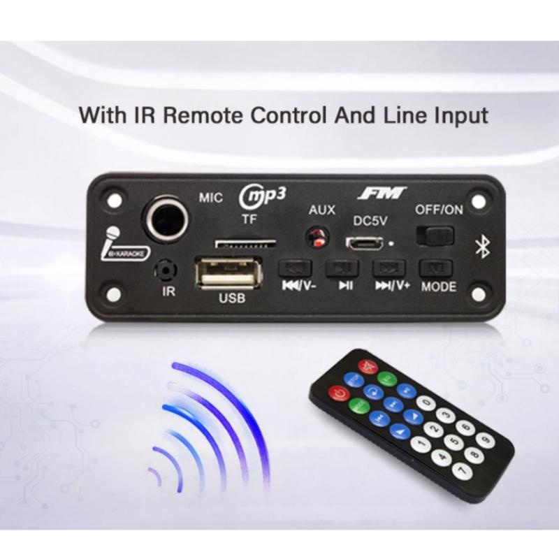 5 Вт Усилитель Bluetooth DIY MP3 WAV Декодер Плата DC 5 В 10 Вт Беспроводной Автомобильный USB MP3 Плеер Слот для TF-карты USB FM с 6,5 мм Микрофон Пульт