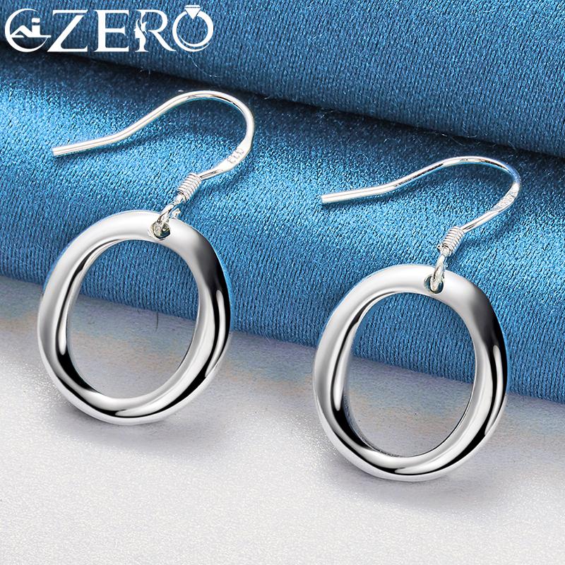 ALIZERO Серебро 925 Круглый Круг O Браслеты Ожерелье Серьги Кольца для Женщин Свадебная Вечеринка Подарок Украшения Набор из 4 шт.