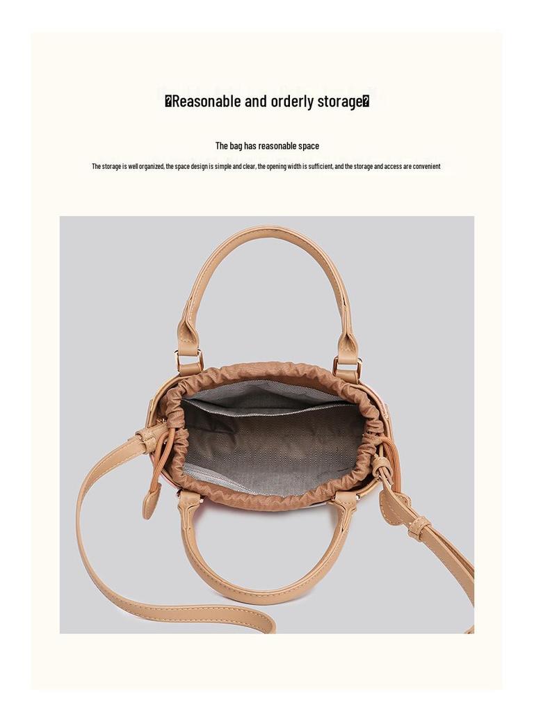 Трендовая сумка через плечо и мессенджер 2025 года с контрастной строчкой - Стильная плиссированная сумочка для женщин