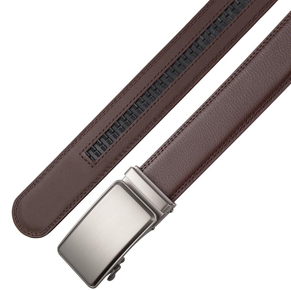 1 шт. Модный ремень, мужской ремень с автоматической пряжкой, ремень из коровьей кожи, двухслойная кожа Ly35-0677-1