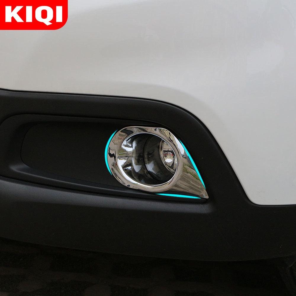 KIQI 2 шт./компл. ABS хром передние противотуманные фары крышка противотуманных фар рамка отделка блестками украшения для Peugeot 2008 2014-