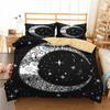 Sun And Moon Duvet Cover Set Black And White Colour Polyester Comforter Cover King Queen Full Size For Men Women Bedding Set