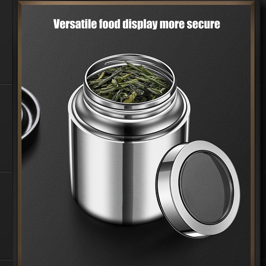 Premium 304 Stainless Steel Tea Storage Canister Tea Canister Container For Freshness And Aroma Preservation