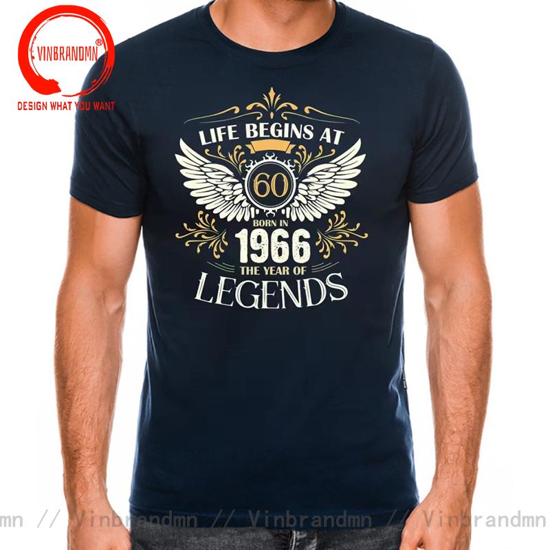 Life Begins At 60 1966 The Year Of Legends Birthday T Shirt Unisex Fashion Trendy Casual Clothing Stylish Tops Tee Shirt Leisure