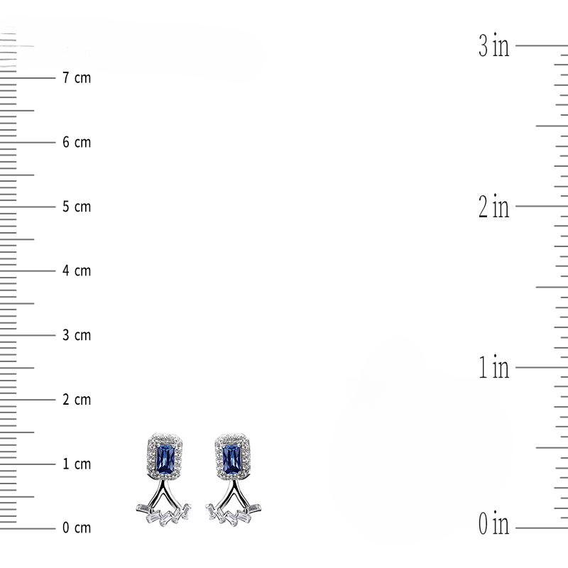 Серьги-гвоздики из стерлингового серебра с синим сапфиром, два кольца для ношения, гибкий дизайн, восьмиугольные серьги с сапфиром, подарок для личного пользования