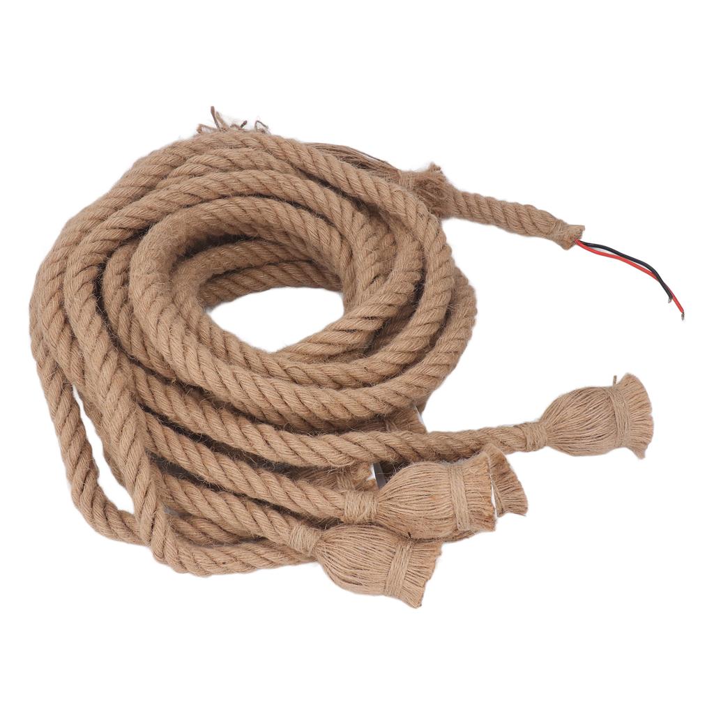 Rope Pendant Light 6 Heads Hanging Cord Vintage 6.5ft E27 E26 Socket Twisted Hemp Wire Light