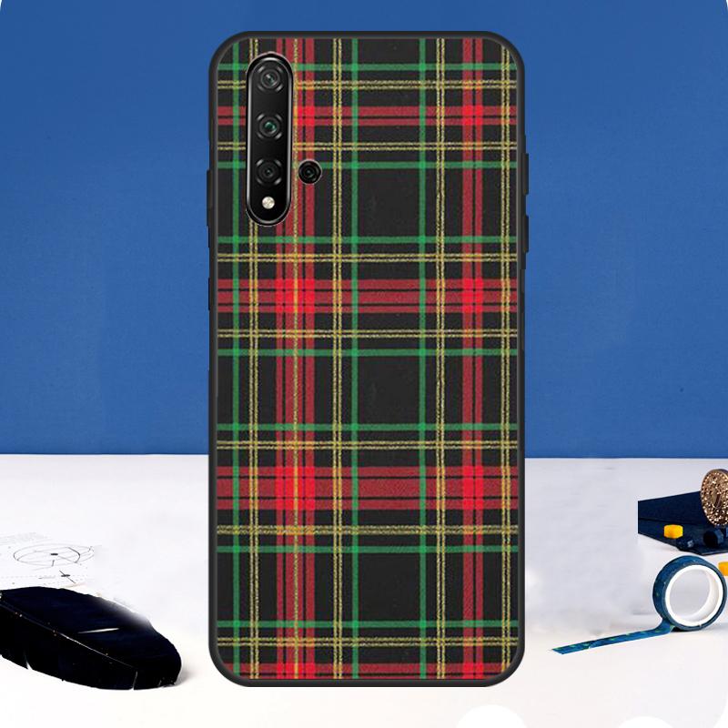 Теплый чехол в шотландскую клетку для Huawei Nova Y90 Y91 Y60 Y61 Y70 10 9 SE 11 Pro 5T 11i 8i 3i P20 P40 P30 Lite