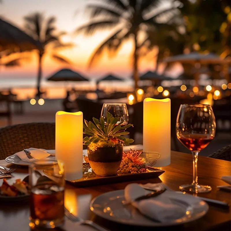 9/12/24 шт. Беспламенная светодиодная свеча, креативная свеча для загадывания желаний, рождественская декоративная колонная свеча, искусственная пластиковая свеча, работающая от батареек, для дома, свадьбы