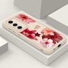 Чехол с цветочным принтом для Samsung S25 Ultra S24 FE S23 S22 A56 A36 A16 A15 A55 A35 Мягкий матовый противоударный чехол для телефона из ТПУ