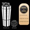 Single-layer Stainless Steel Double Section Shaking Cup with Scale Storage Tank Fitness Protein Powder Mixing Cup 304