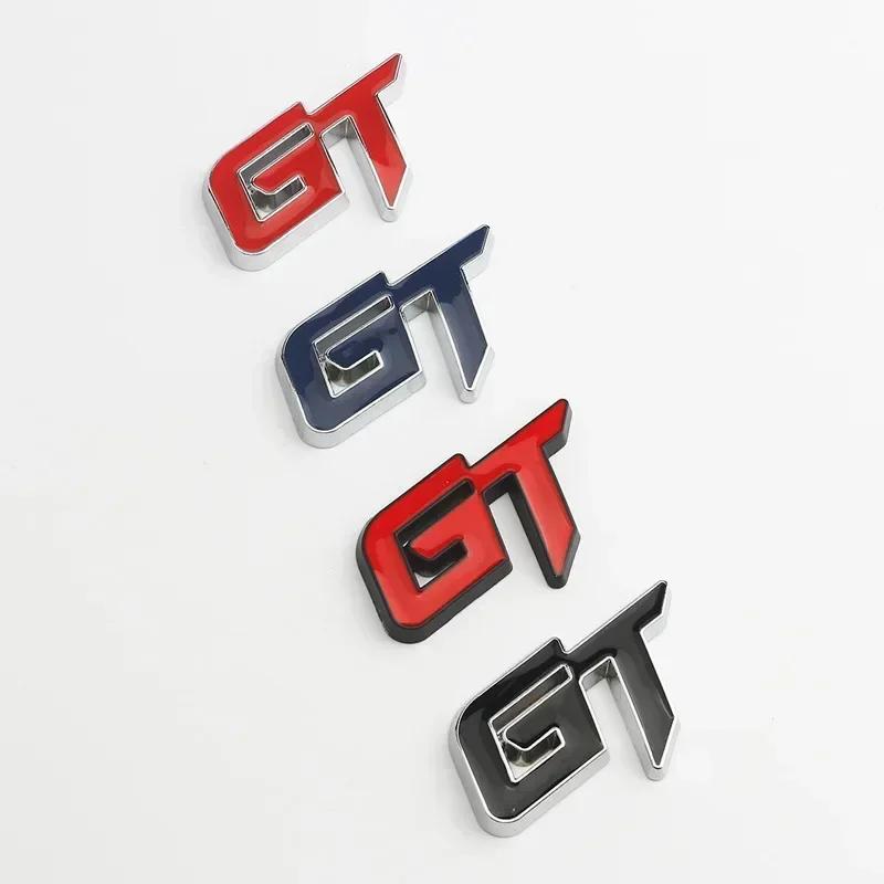 3D Metal GT Letters Car Front Grille Rear Trunk Fender Emblem Badge Sticker Decals Styling Accessories
