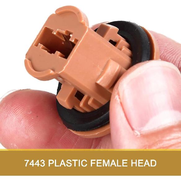 Pack-2 Automotive 7443 Brake Light Bulb Holder, Socket Pigtail Harness Connector, Waterproof ulation Plastic Female Adapter, for 7443/T20 Bulb