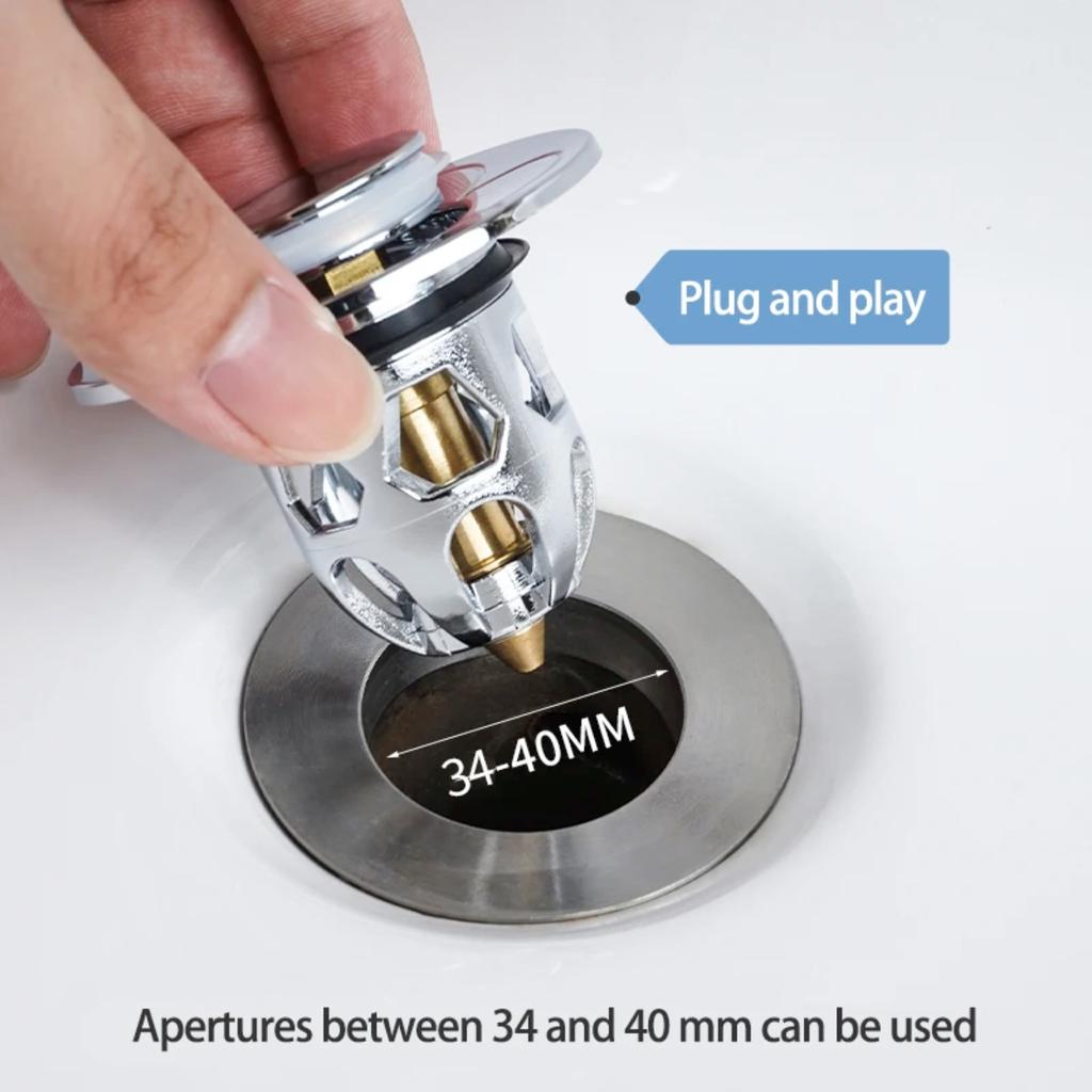 Нажимной клапан для умывальника Антикоррозийная пружина Медный сердечник Фильтр для слива Антиблокировочные антизапаховые аксессуары