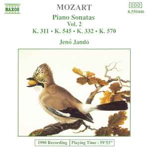 CD WOLFGANG AMADEUS MOZART JEN JAND Piano Sonatas Vol. 2 8550446 Naxos 1991 Germany ObiClassical Used