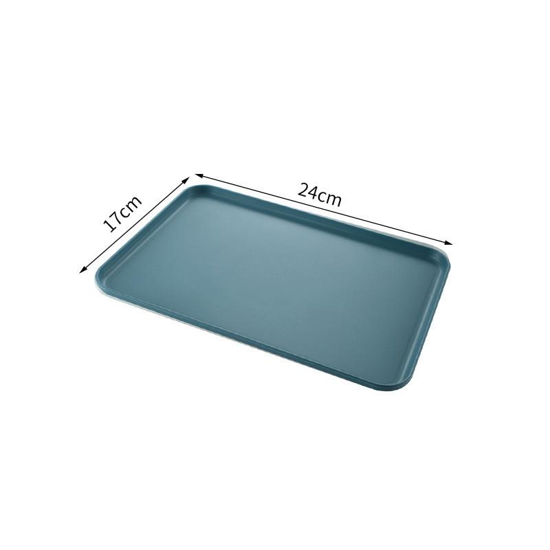 Nordic Style Rectangular Plastic Tray Household Thickened Food Plates Bread Pan Non-slip Tableware Storage Tray Kitchen Utensils
