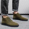 Fashion Men Shoes Luxury Suede Men Chelsea Boots 2025 New Comfortable Lace Up Ankle Boots Outdoor Casual High Quality Men Boots