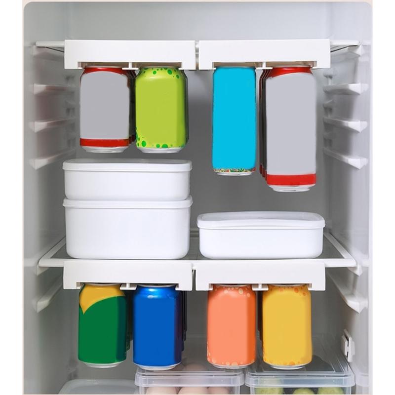 Refrigerator Slide Under Shelf Can Dispenser Hangings Drawer Storage Rack for Cans Beverages Holder Organizer Container