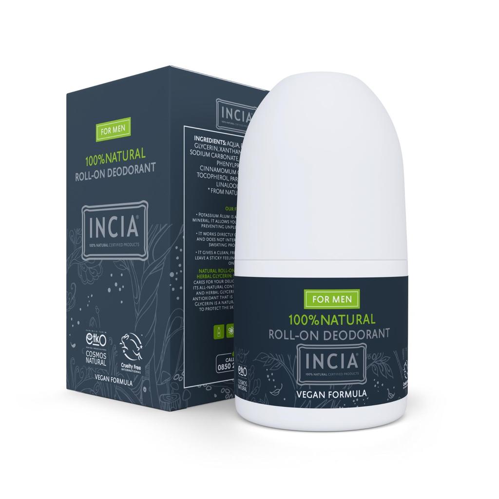 INCIA % 100 Натуральный - Шариковый дезодорант для мужчин - 50 мл
