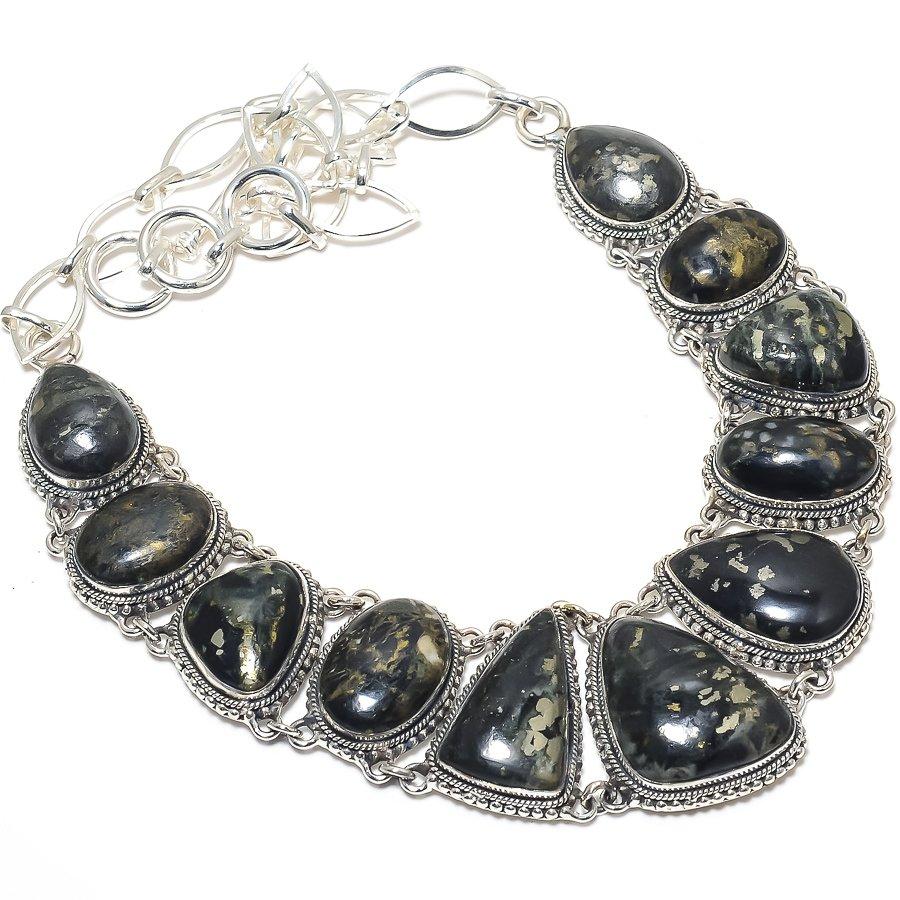 Apache Gold Gemstone Handmade 925 Silver Jewelry Necklace 18" JCN370-48