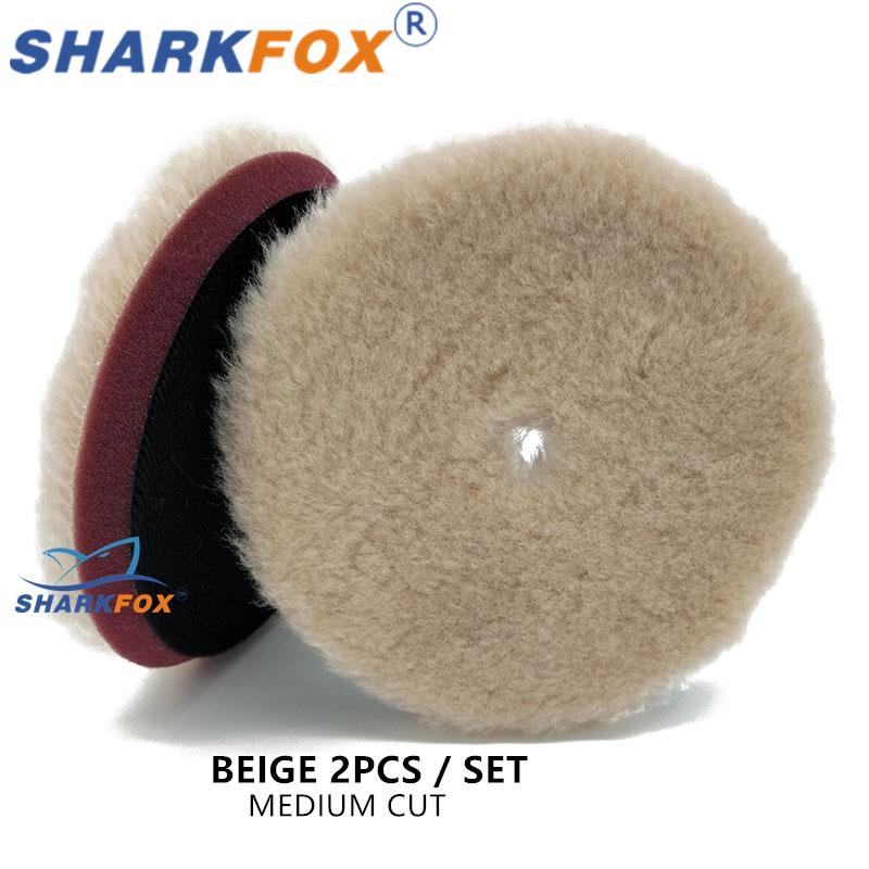 Sharkfox 5"/6" Wool Polishing Pad High Density Lambs Woollen Polish buffing Pad for Car Polisher