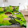 3pcs bedding set Ben 10 Alien Force Includes 1 Comforter + 2 Pillowcases, Without Pillow Inserts, Soft Comfortable, Lightweight Breathable,
