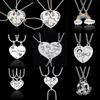 Multi-Person Diamond Heart & Letter Necklace for Girlfriends