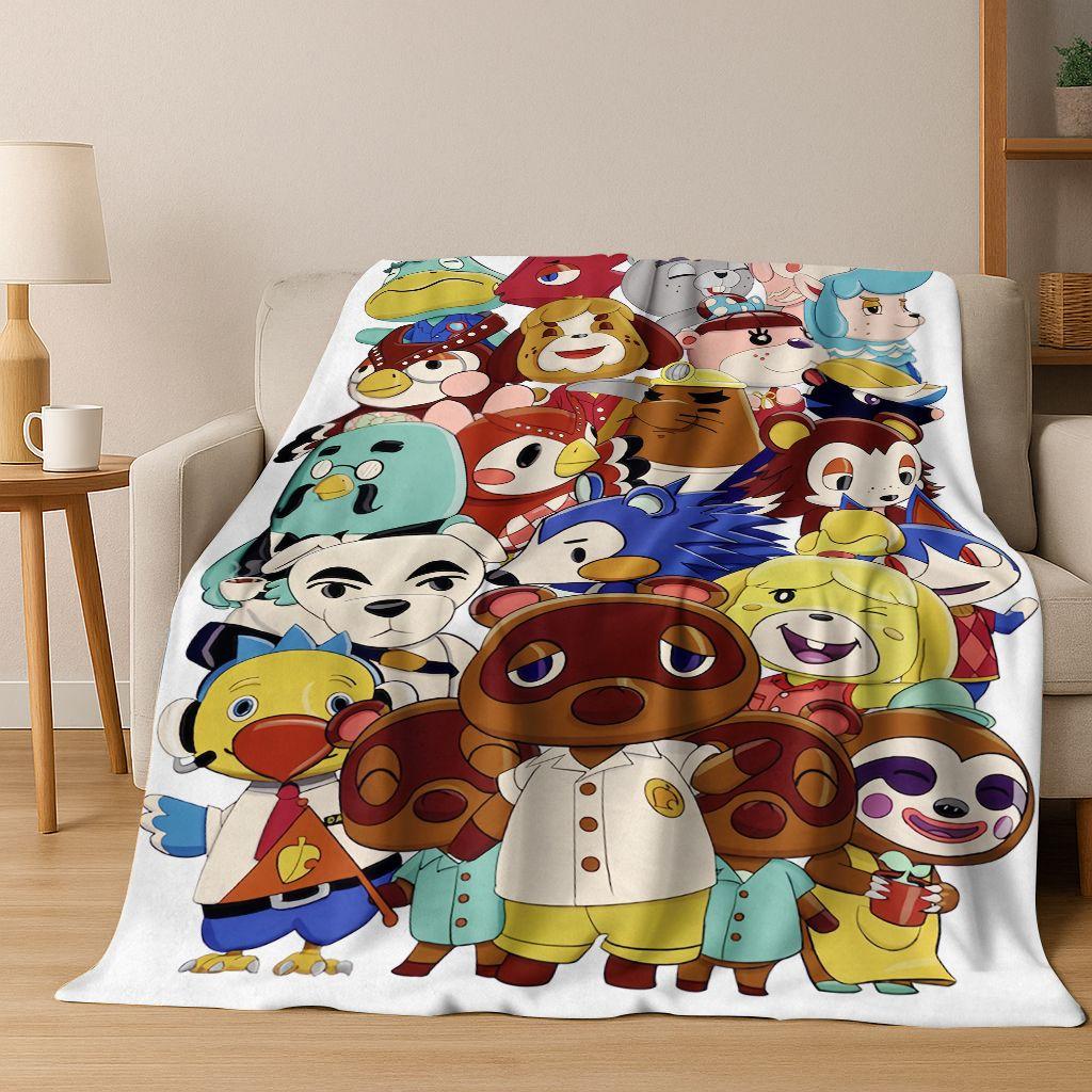 Мультяшное фланелевое одеяло Animal Crossing Wild World, Уютное мягкое плед-покрывало для дома, спальни, кровати, дивана, пикника, Подарок для детей