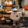 Spooky Witch Decor Halloween Hanging Decoration, Pumpkin/Ghost/Witch/Black Cat Doll Ornament with Holiday Decoration Burlap Skirt for Haunted