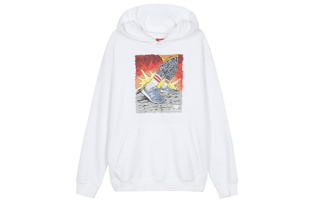 New Balance Sweatshirts Unisex White Hooded Moderate Regular