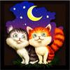 Full 5D Diy Diamond Painting Cartoon Two Cats Embroidery Cross Stitch Home Decor Handmade Gift
