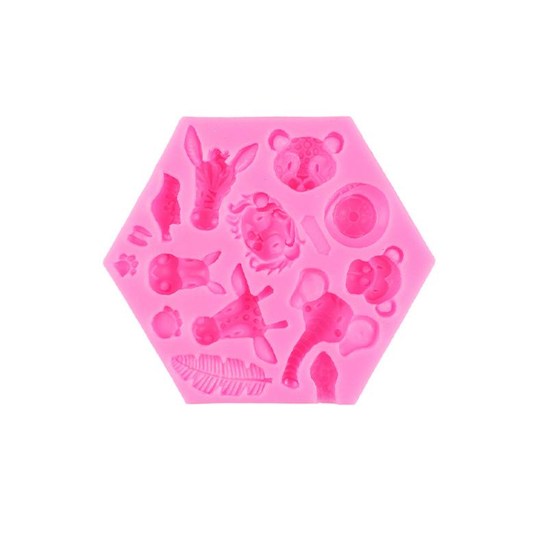 Силиконовая форма для помадки в виде лесных животных, слон, лев, обезьяна, животное, шоколадная эпоксидная форма, форма для помадки для торта