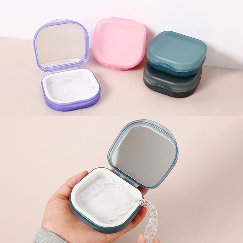 Ящик для хранения зубных протезов, переносной ящик для вставных зубов для пожилых людей, невидимые брекеты, ортодонтический фиксатор, футляр с крышкой, пылезащитный контейнер