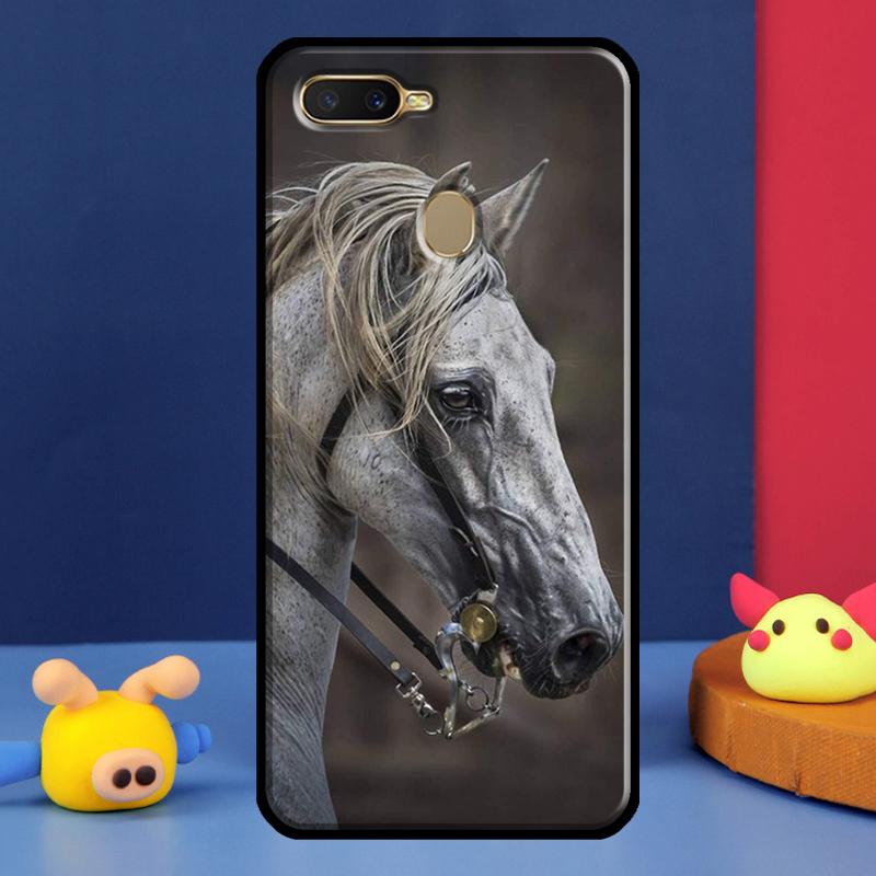 Чехол для телефона Oppo A54 A57 S A78 A58 A98 A5 A9 A91 A15 A16 A17 A52 A72 A76 A96 A74 A94 A77 с изображением лошади
