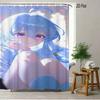 2D плотная шторка для душа с принтом Наруто Аниме Чиби Наруто Узумаки сидит на камне в лесу, водонепроницаемая, для декора ванной комнаты