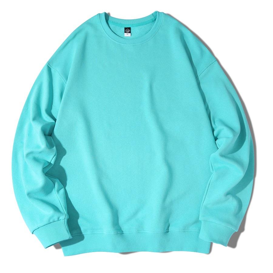 Men's Spring and Autumn Models Plus Size Thin Section of Solid Colour Round Neck Pullover Long-sleeved Casual Loose Sweater Underwear