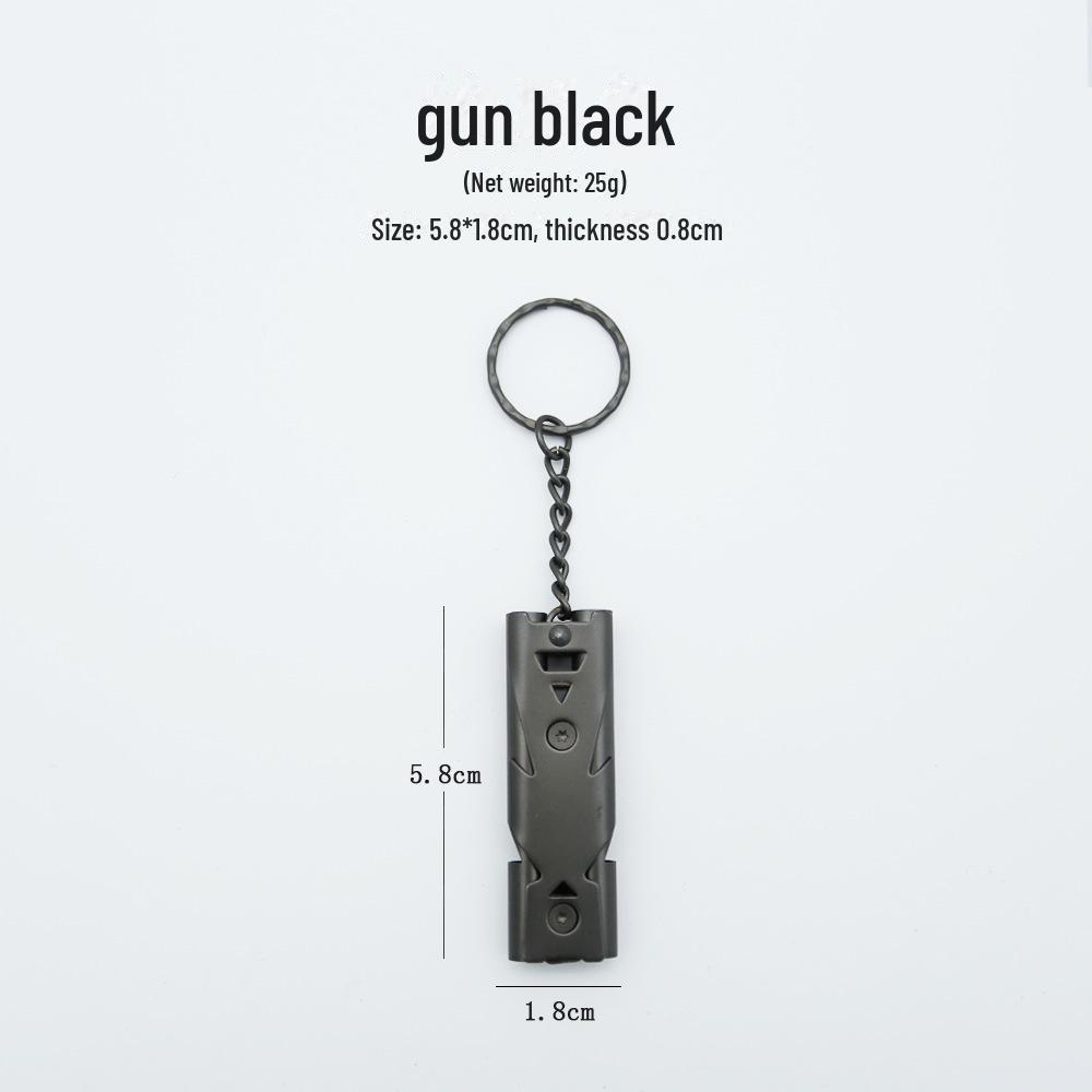 Stainless Steel High-Frequency Earthquake Rescue Whistle - Double Hole, High Decibel, Outdoor Survival Whistle