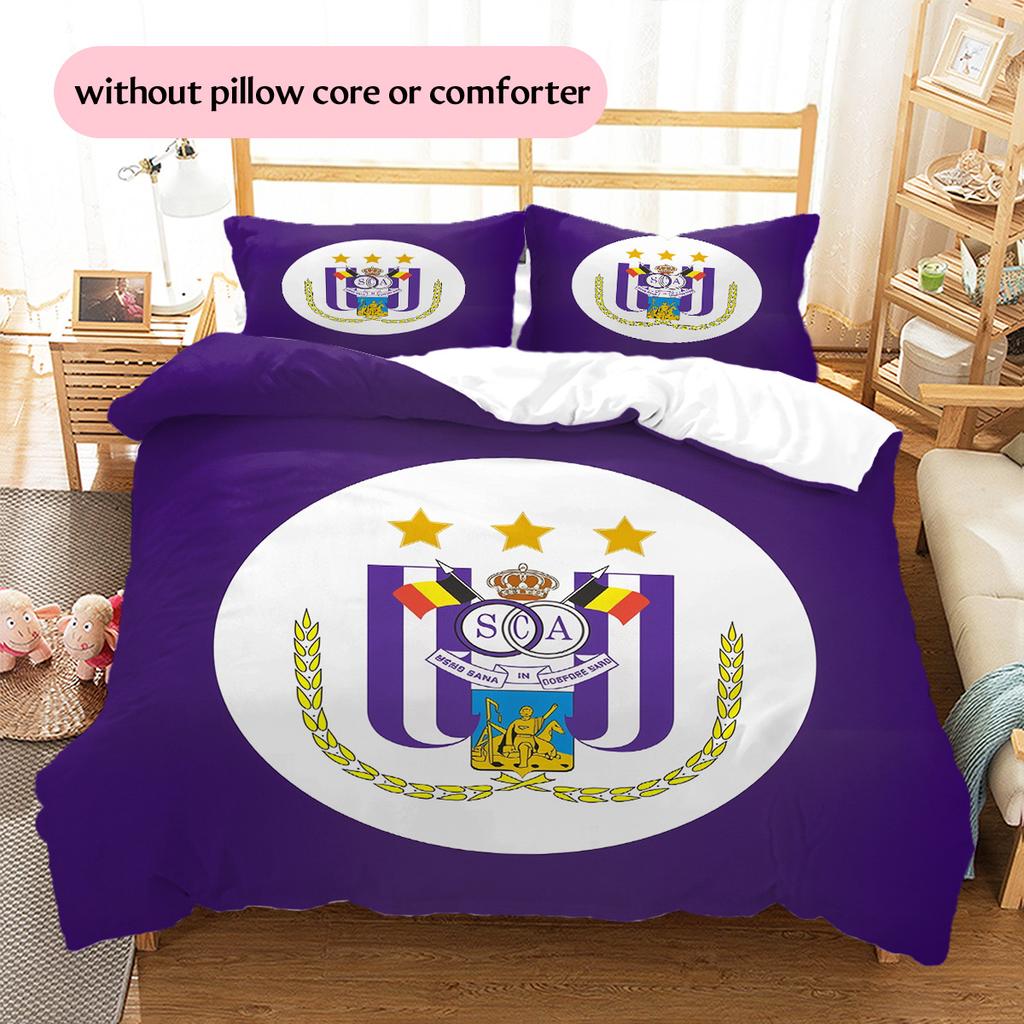 RSC Anderlecht  Узорный Комплект Постельного Белья Одеяло  Домашний Декор  Подарок (1 пододеяльник + 2 наволочки без наполнителя)