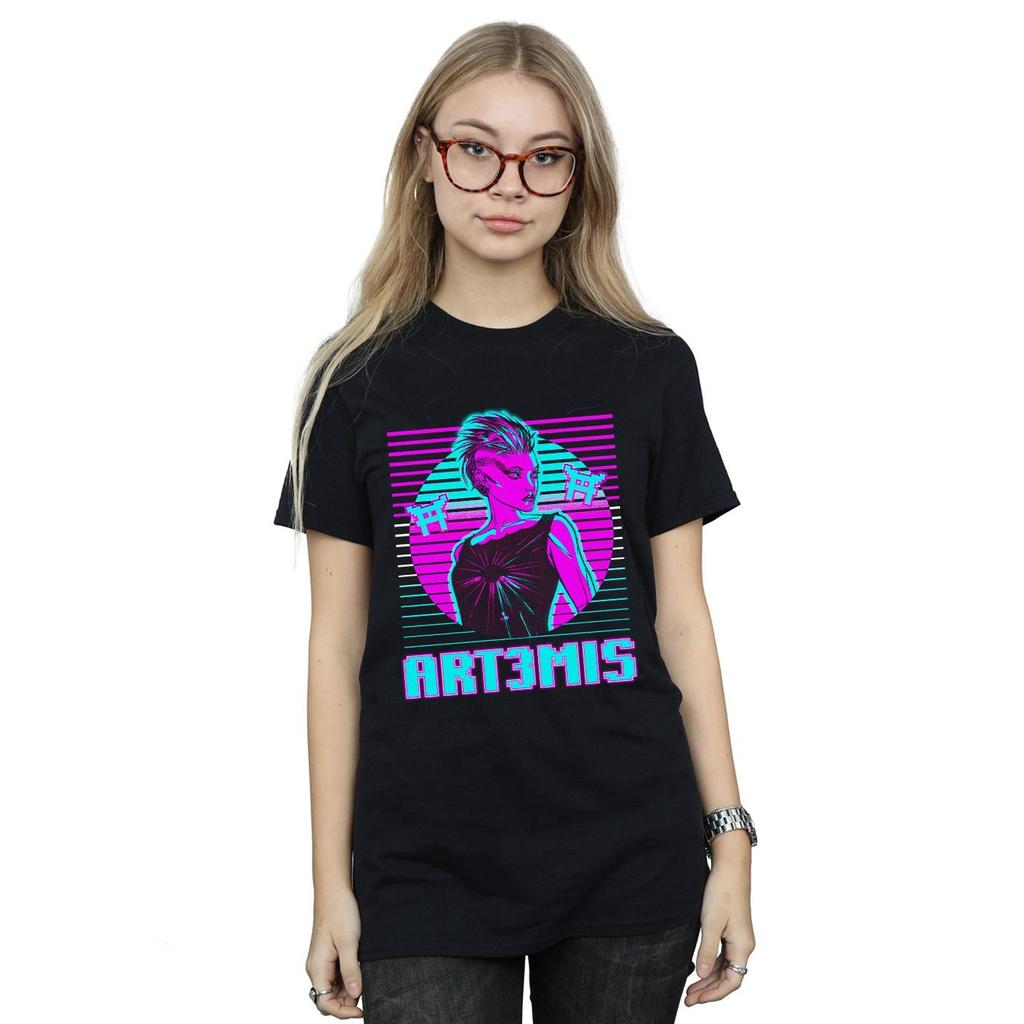 Ready Player One Womens/Ladies Neon Art3mis Cotton Boyfriend T-Shirt