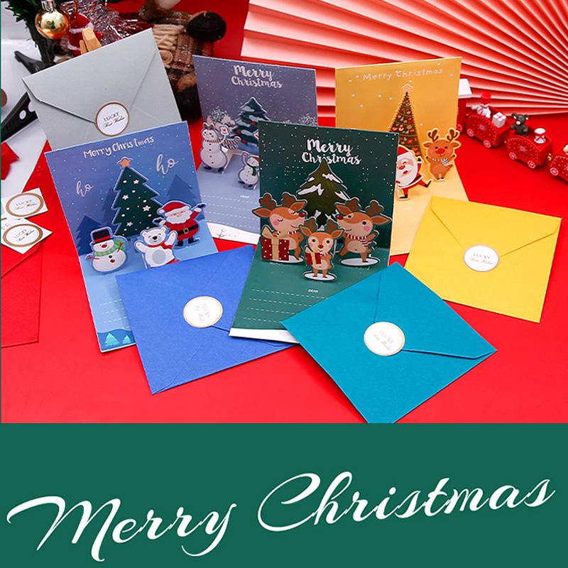 3D Рождественская открытка Декоративная Рукописная Благословенная Фестивальная Декорация Почтовая открытка Складной Подарок