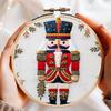 1 Set Christmas Nutcracker Soldier Embroidery Kit (Cross Stitch), Includes Tools and a Beginner-friendly Tutorial. Embroidery Fabric Material Kit