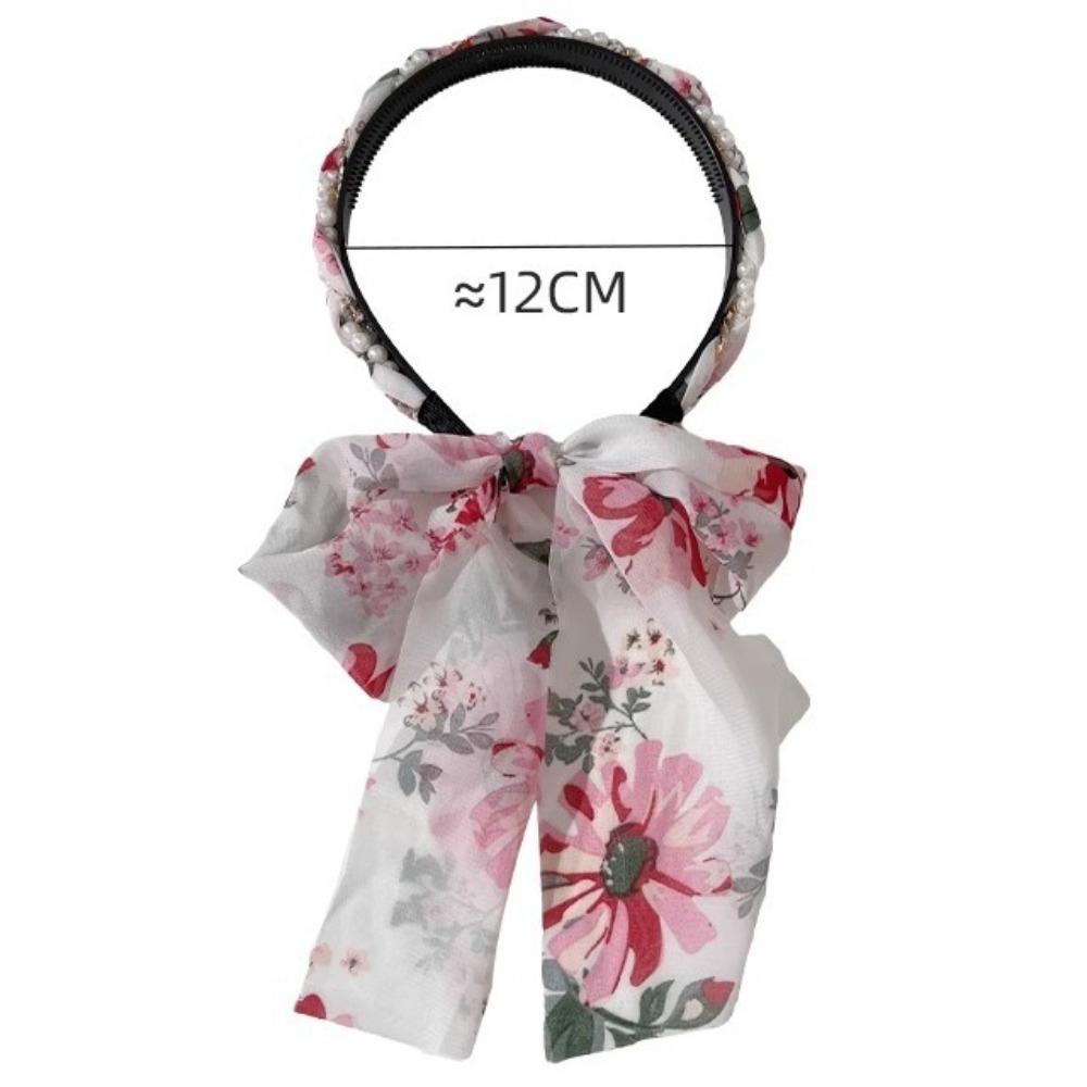 Регулируемый бант шелковый шарф повязка на голову цветочный принт обруч для волос лента повязка на голову бохо аксессуар для волос