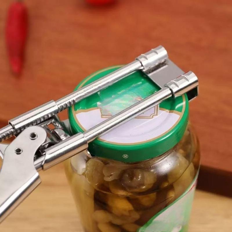 Adjustable Stainless Steel Bottle Opener Can Opener Multifunctional Kitchen Lid-Opening Tool Ergonomic Handle Assisted Lid-Ope1