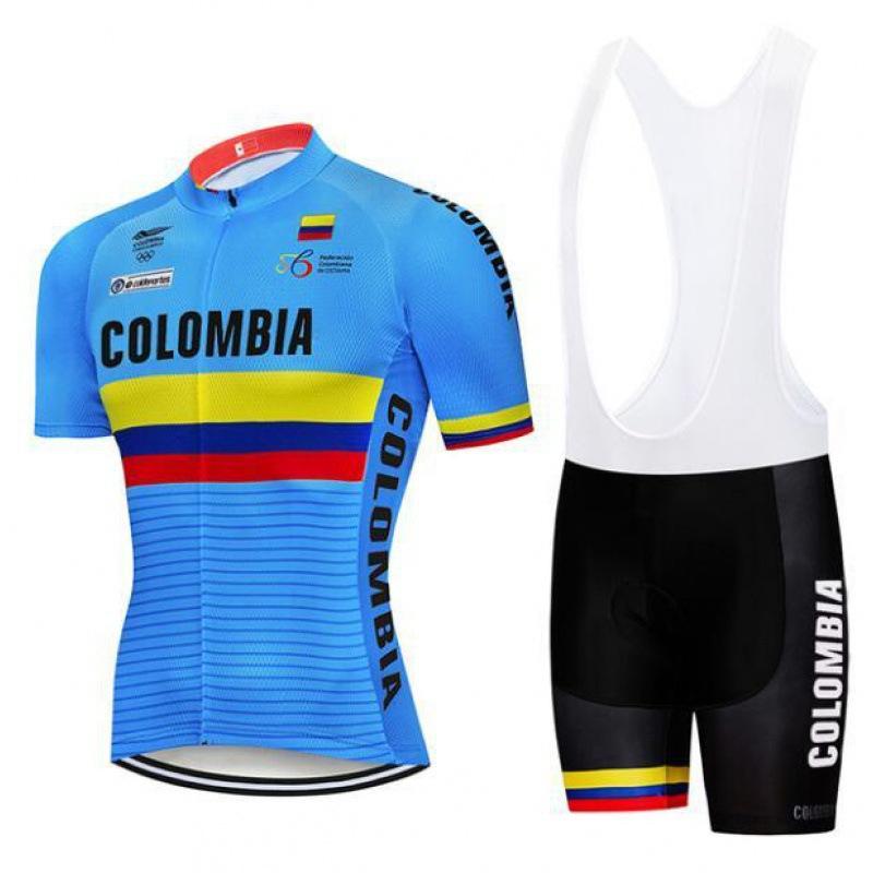Colombia Cycling Team Jersey Bike Shorts Bib Set Ropa Summer Breathable Outdoor Cycling Suit Set