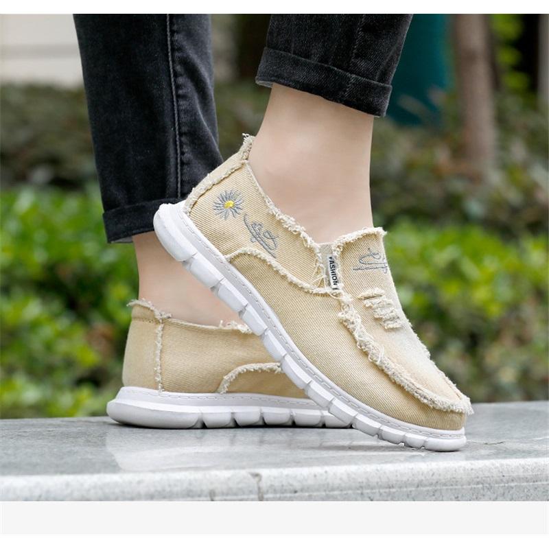 Мужские новые тканевые туфли на одной педали, летняя обувь, парусиновые туфли, мужская обувь на мягкой подошве, парусиновые туфли, удобная повседневная обувь