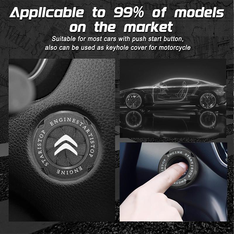 AMY1 Car Interior Modification One-button Start Button Ignition Switch Rotating Protective Cover for Citroen C3 C4 C3-XR C5 Picasso