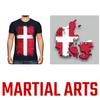Denmark Danish Flag MMA Kick Boxing UFC Muay Thai T-Shirt Graphic Retro Vintage 3D Print Men Women Unisex Short Sleeve Round Neck