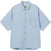 Levis Casual Comfortable Solid Color Denim Short Sleeve Shirt Men Shirts Light-Blue 004HN-0001