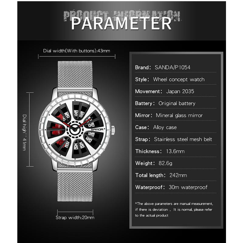 SANDA Новая сеть мужских кварцевых часов Fashion Trend Полые индивидуальные креативные часы
